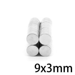 N35 - ímã de neodímio - disco forte - 9mm * 3mm - 20 peças