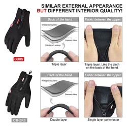 Warm skiing gloves - touch screen function - zipper - waterproofGloves