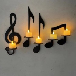 Castiçal montado na parede - notas de música negra