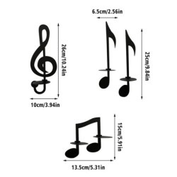 Wall mounted candle holder - black music notesCandles & Holders
