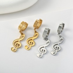 Brincos compridos com notas musicais