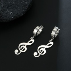 Brincos compridos com notas musicais