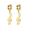 Brincos compridos com notas musicais