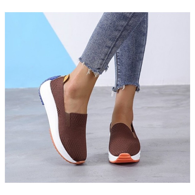 Mocassins de malha sem cadarço - tênis rasos