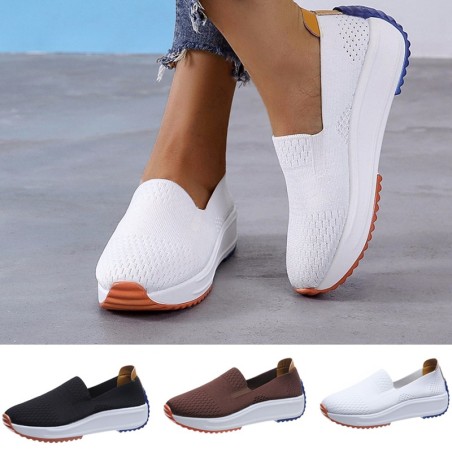 Mocassins de malha sem cadarço - tênis rasos