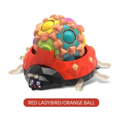 Joaninha - cubo mágico de massagem - brinquedo sensorial / giratório - LED