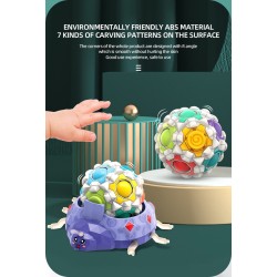 Joaninha - cubo mágico de massagem - brinquedo sensorial / giratório - LED
