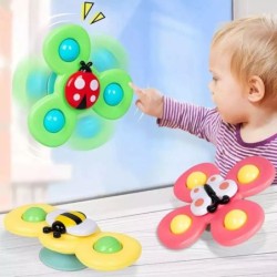 Brinquedo giratório para bebês - fidget spinner - com ventosa - 3 peças