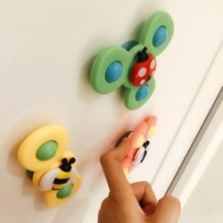 Brinquedo giratório para bebês - fidget spinner - com ventosa - 3 peças