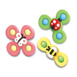 Brinquedo giratório para bebês - fidget spinner - com ventosa - 3 peças