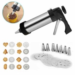 Pistola para biscoitos - glacê / decoração - aço inoxidável - conjunto
