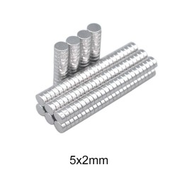 N35 - ímã de neodímio - disco forte - 5mm * 2mm - 50 peças