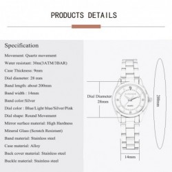 CHRONOS - Relógio de quartzo com strass - aço inoxidável - à prova d'água