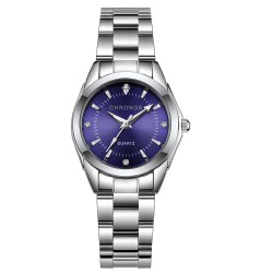 CHRONOS - Relógio de quartzo com strass - aço inoxidável - à prova d'água
