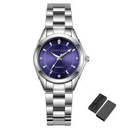CHRONOS - Relógio de quartzo com strass - aço inoxidável - à prova d'água