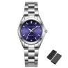 CHRONOS - Relógio de quartzo com strass - aço inoxidável - à prova d'água
