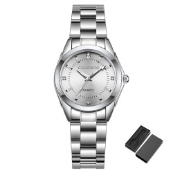 CHRONOS - Relógio de quartzo com strass - aço inoxidável - à prova d'água