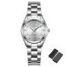 CHRONOS - Relógio de quartzo com strass - aço inoxidável - à prova d'água