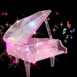Piano de cristal quebra-cabeça - caixa de música - brinquedo de montagem