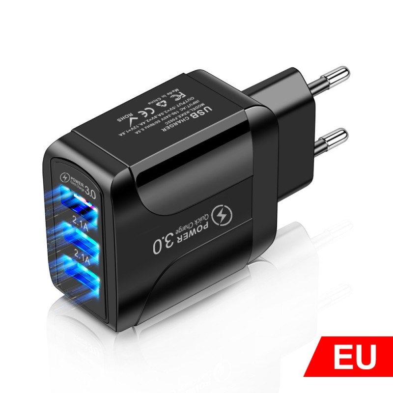 Carregador de 3 portas USB - carga rápida 3.0