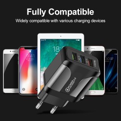 Carregador de 3 portas USB - carga rápida 3.0