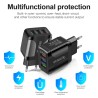 Carregador de 3 portas USB - carga rápida 3.0