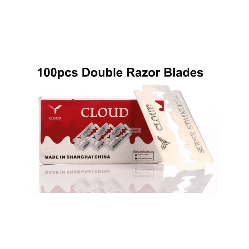 CLOUD - shaving razor blades - double edge - stainless steel - 100 piecesShaving