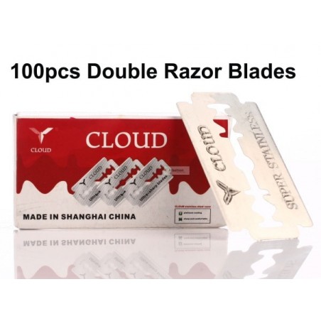 CLOUD - lâminas de barbear - borda dupla - aço inoxidável - 100 peças