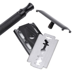 Máquina de barbear manual clássica - borda dupla - cabo longo