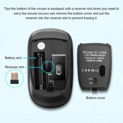 Wireless optical mouse - with USB receiver - ergonomic - silent - 2.4Ghz - 1600 DPIMouses