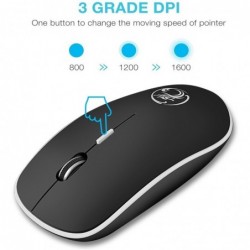 Wireless optical mouse - with USB receiver - ergonomic - silent - 2.4Ghz - 1600 DPIMouses