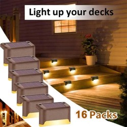 Luzes de deck solar - pátio - cerca - jardim - à prova d'água - LED