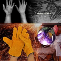 Safety / work gloves - fireproof - cow leather - for welding / solderingWelding