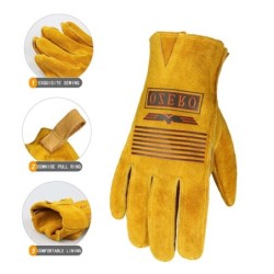 Safety / work gloves - stretchable - wood cutting / gardening - leatherSafety & protection