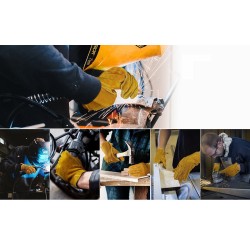 Luvas de segurança / trabalho - extensíveis - corte de madeira / jardinagem - couro