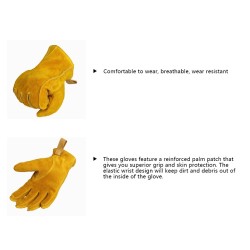 Luvas de segurança / trabalho - extensíveis - corte de madeira / jardinagem - couro