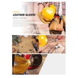 Luvas de segurança / trabalho - extensíveis - corte de madeira / jardinagem - couro