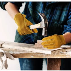 Safety / work gloves - stretchable - wood cutting / gardening - leatherSafety & protection