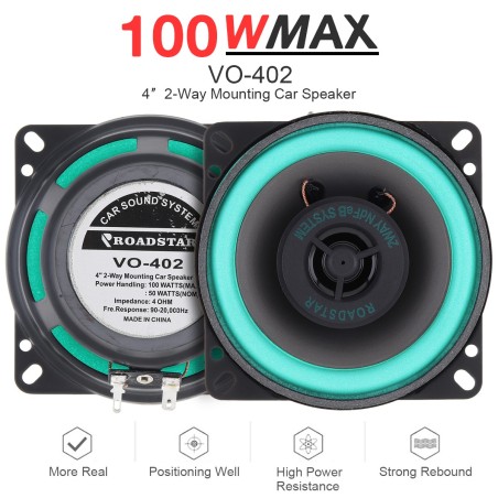 Universal car coaxial speaker - Hifi - full range - 2-way mounting - 100WSpeakers