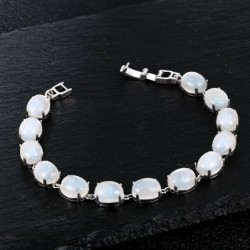 Elegant bracelet - natural moonlight stone - 925 sterling silverBracelets