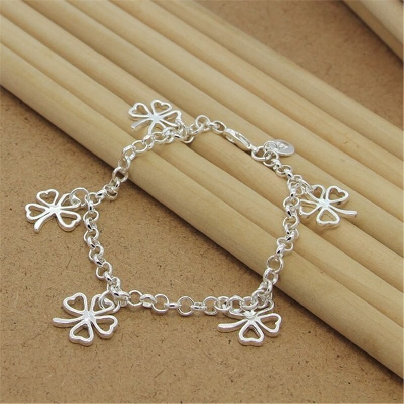 Pulseira trevo de quatro folhas - prata 925