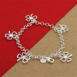 Pulseira trevo de quatro folhas - prata 925
