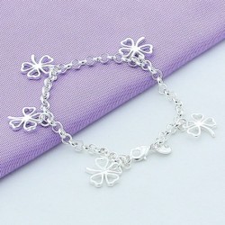 Pulseira trevo de quatro folhas - prata 925