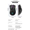 BM600 - mouse para jogos RGB sem fio - design de favo de mel - recarregável - USB - 2.4G