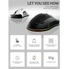 BM600 - mouse para jogos RGB sem fio - design de favo de mel - recarregável - USB - 2.4G