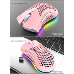 BM600 - wireless RGB gaming mouse - honeycomb design - rechargeable - USB - 2.4GMouses