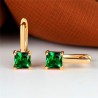 Brincos elegantes em ouro - com zircônias quadradas