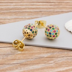 Ball shaped earrings - with colorful crystalsEarrings