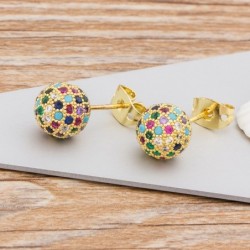 Ball shaped earrings - with colorful crystalsEarrings