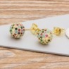 Ball shaped earrings - with colorful crystalsEarrings
